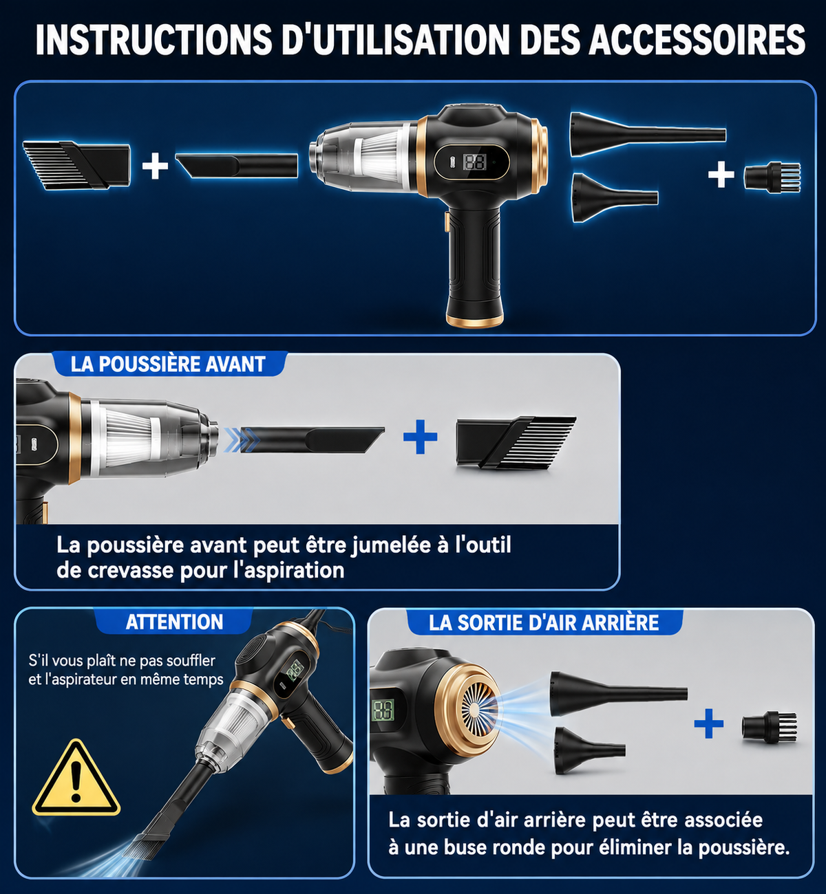 Aspirateur sans fil 6-en-1